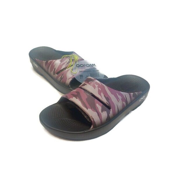 OOFOS Ooahh Limited Recovery Slide Womens Size 5 Pool Sandal Purple Camo - Picture 6 of 11